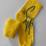Yellow branded socks